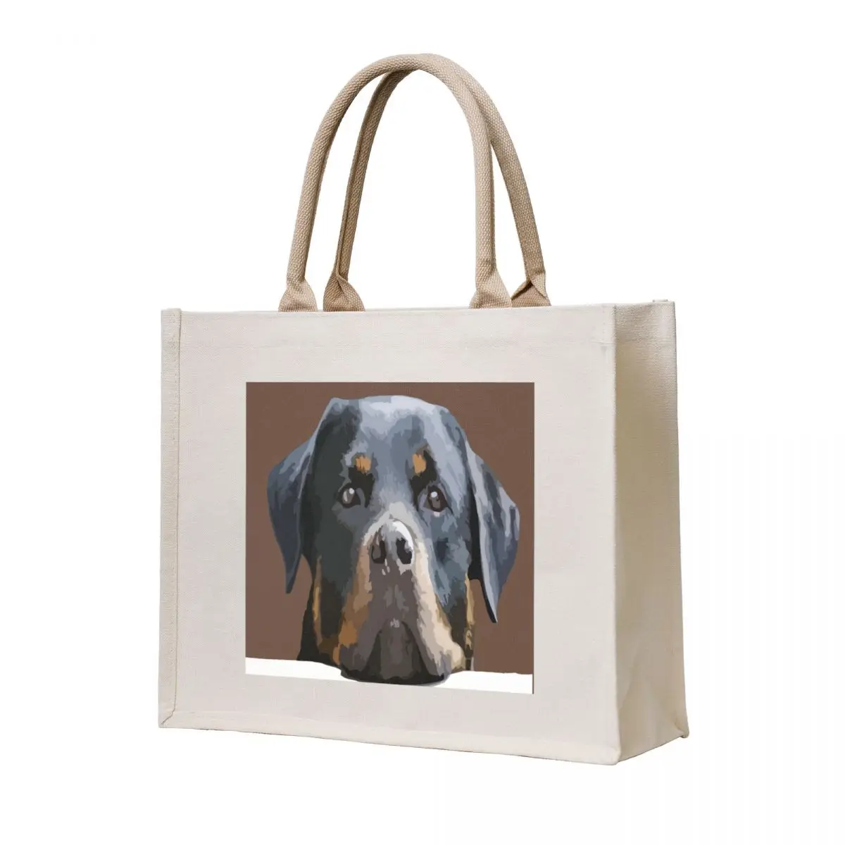 

Rottweiler Peering Over A White Wall Vector Tote Bag Women's beach bags eco pack Eco bag