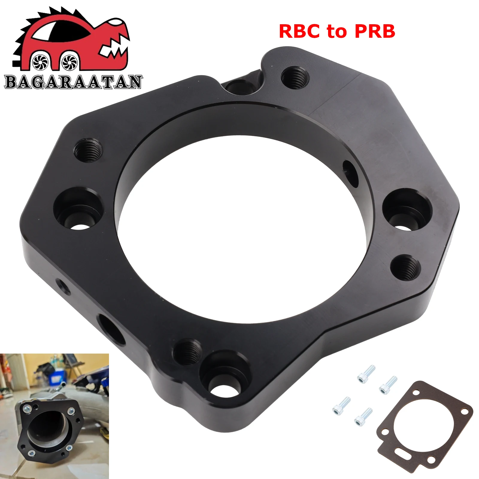 For Honda Civic Si Acura RSX Throttle Body Adapter Kit 72mm RBC to PRB K Series K20 K24
