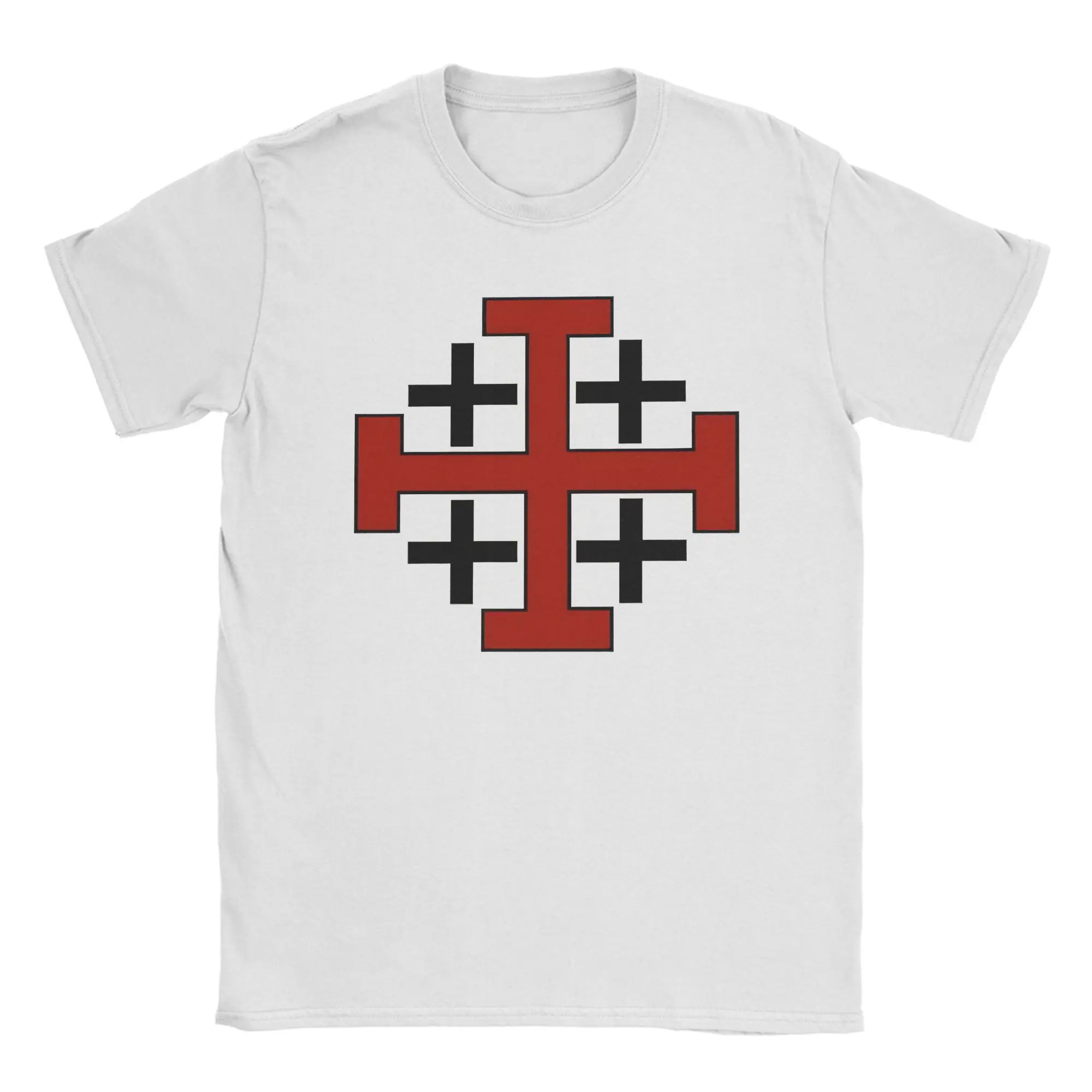Men Women Jerusalem Cross  Jesus T Shirt  Cotton Tops Novelty Short Sleeve O Neck Tee Shirt Summer T-Shirts