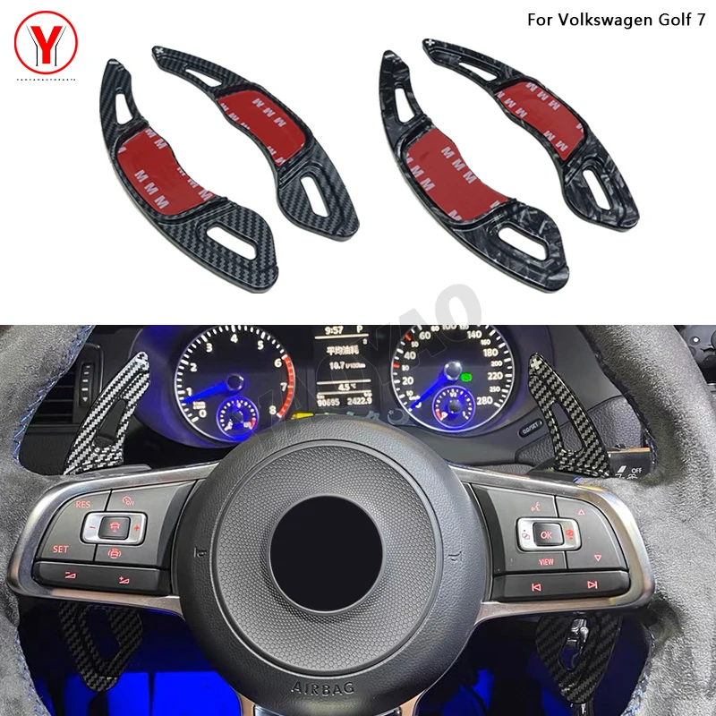 

Carbon Fiber Print Steering Wheel ABS Shift Paddle For Volkswagen VW Golf 7 GTI MK7