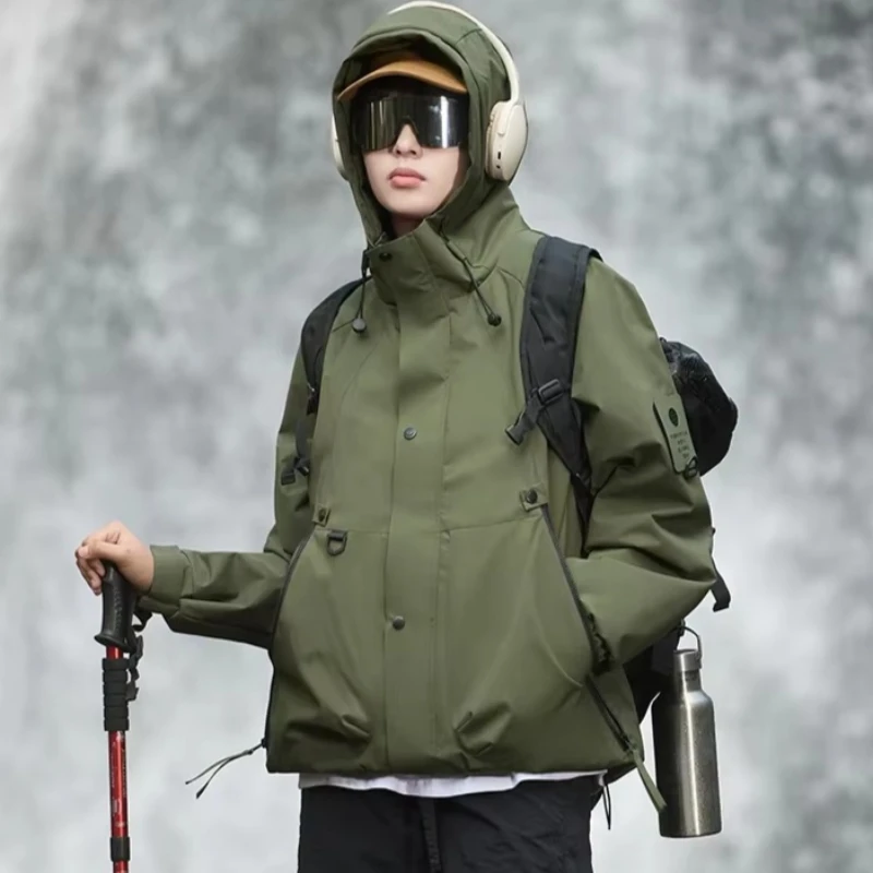 Waterproof Hiking Jackets Women Men Hooded Windbreaker Camping Climbing Jacket Outdoor Trekking Coat Streetwear Unisex Outerwear