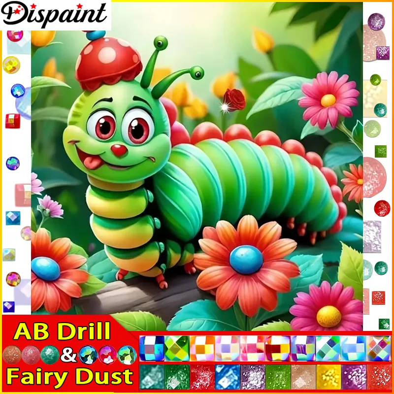 

Dispaint Fairy Dust AB квадратная/круглая дрель 5D DIY алмазная живопись "Кветок гусеницы" вышивка крестиком полный горный хрусталь