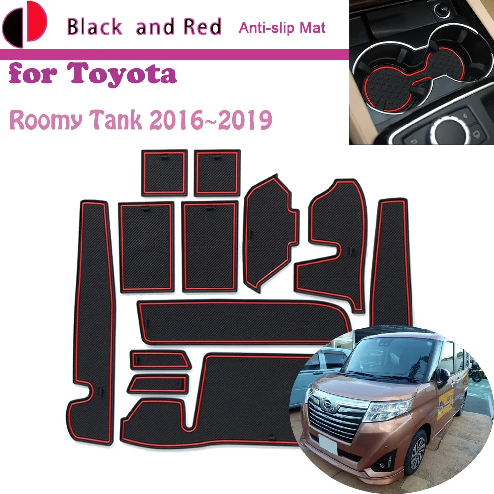 

Rubber Door Groove Mat for Toyota Roomy Tank M900 Daihatsu Thor 2016~2019 Cushion Gate Storage Slot Coaster Dust-proof Sticke