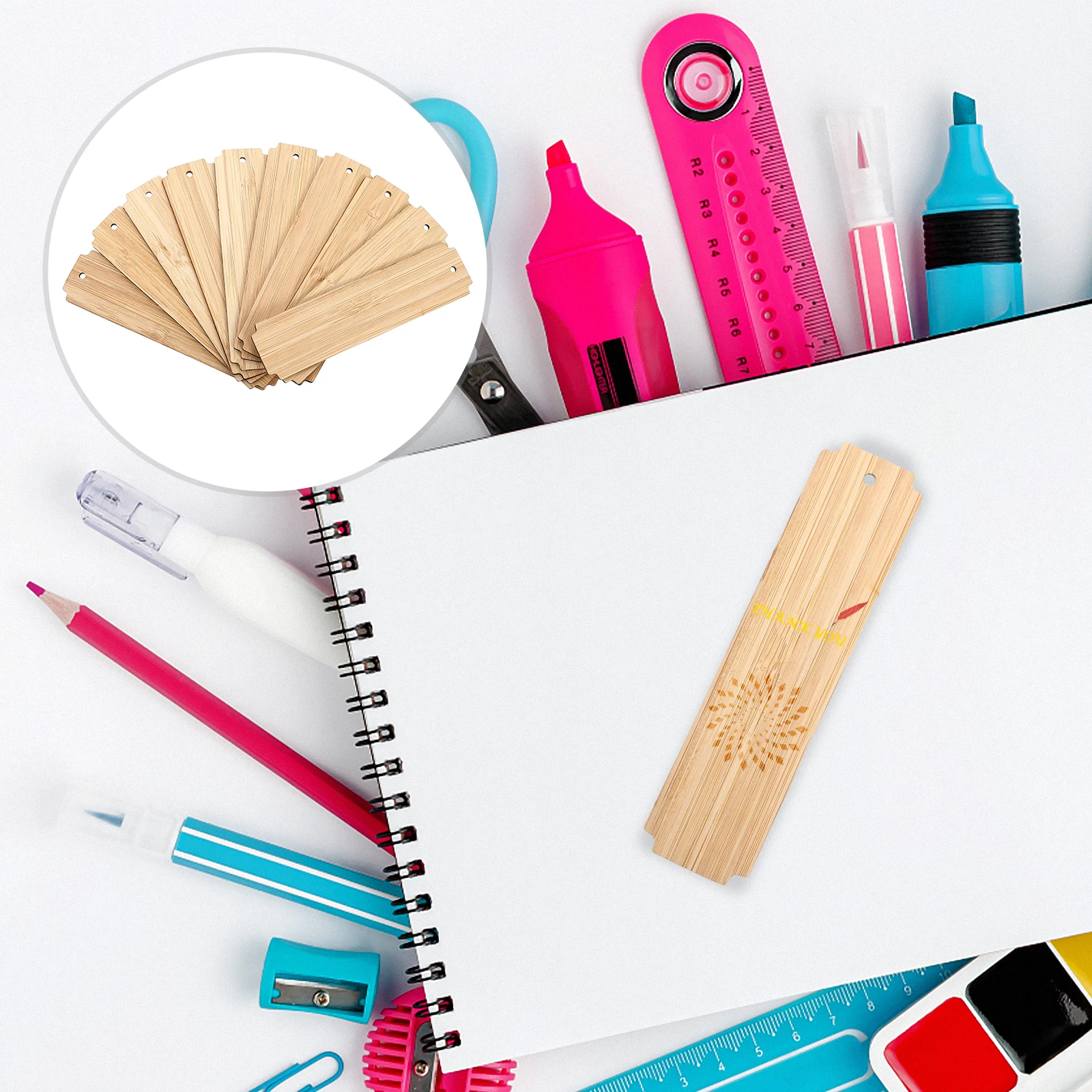 10Pcs Wood Blank Bookmarks Creative Unfinished DIY Wooden Craft Bookmarks for Study Decor Unfinished Wood Tags