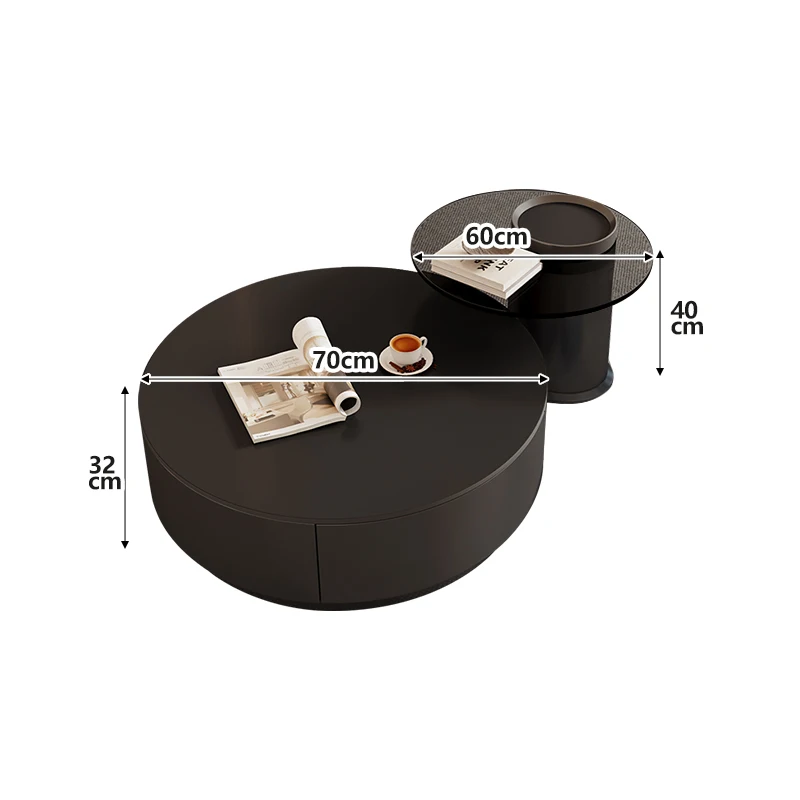 Multifunctional Occasional Coffee Table With Stools Hidden Coffee Table Compartment Round Meuble De Salon Living Room Furniture