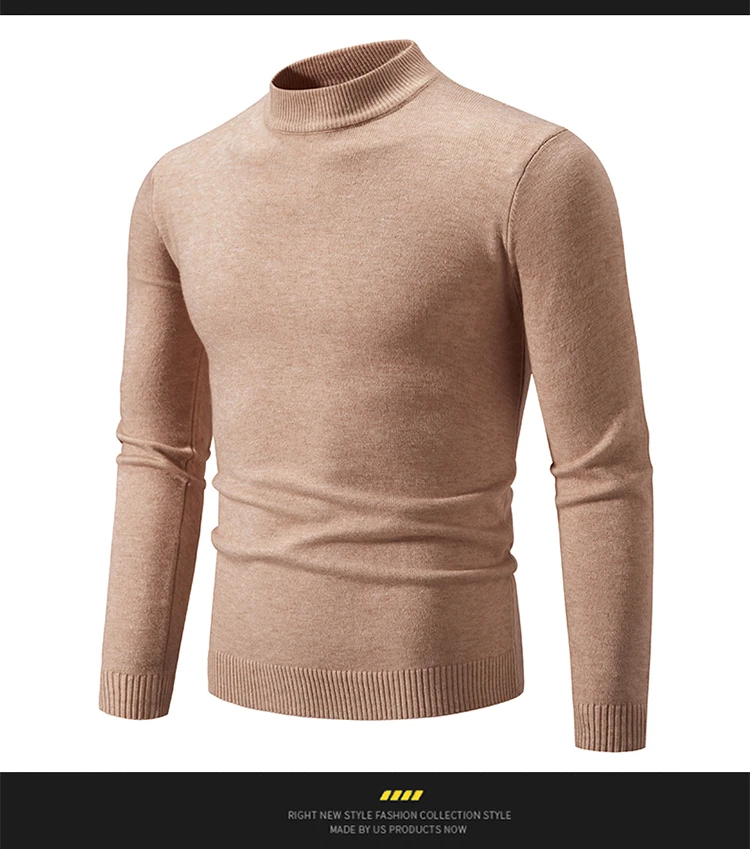 Neue Herbst Winter Designer Mode Hälfte Rollkragen Gestrickte Pullover Hohe Qualität Mens Casual Einfarbig Warme Frauen Pullover – Detail 18