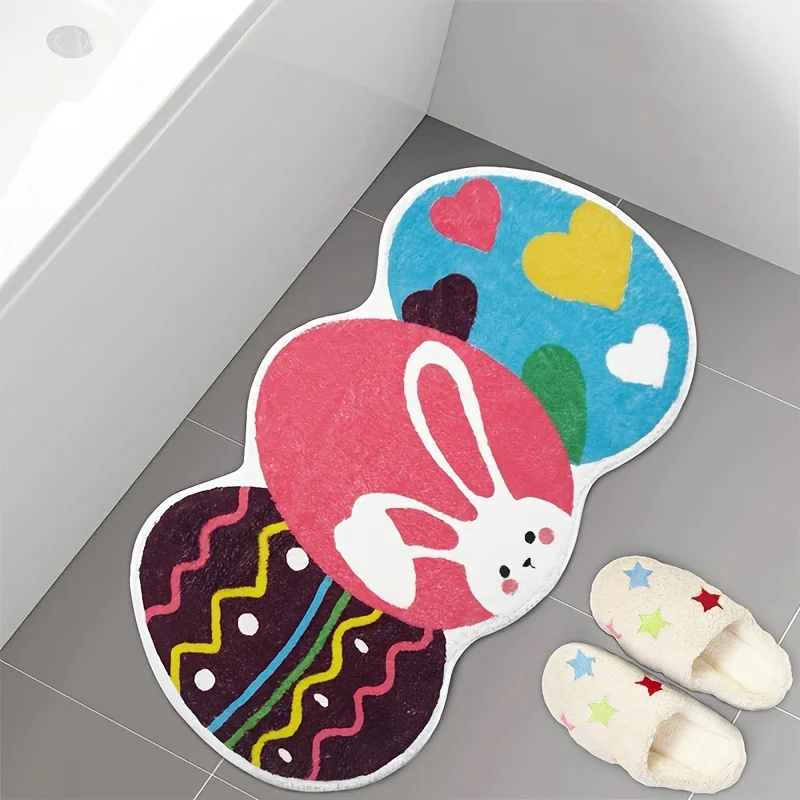 

VIKAMA Easter Bunny Doormat Welcome Mat Home Decor Doormat Carpet Suitable for Kitchen, Living Room, Hallway, Entrance
