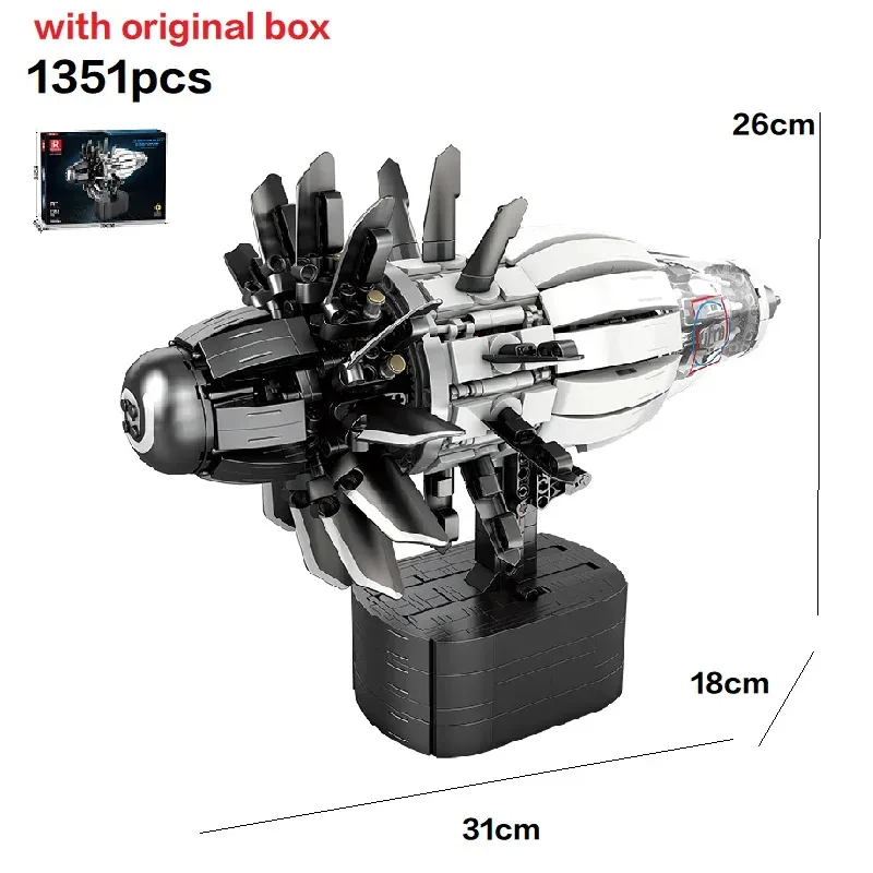 1351 pçs blocos de construção de motor de aeronave tecnologia modelo eletrônico tijolos ornamentos de mesa crianças brinquedos educativos presentes do feriado