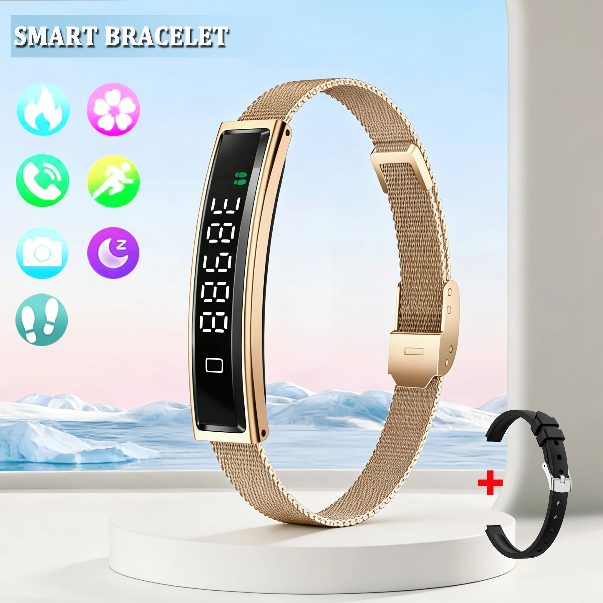 Deportes nuevos pulsera inteligente impermeable Control de gestos ritmo cardíaco oxígeno en sangre Monitor de sueño podómetro pantalla Smartwatch 2026