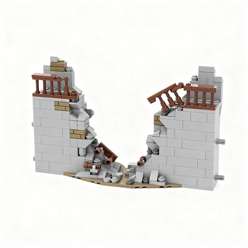 259pcs MOC Modular Castle Wall Ends Medieval Building Blocks Assembly Pack Display Model Collectible XL Toy Gift For Collectors