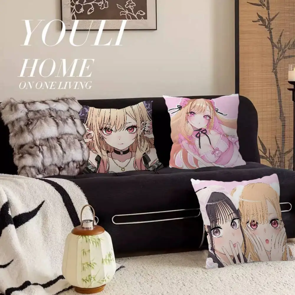 M-My-Dress-Up-Darling Anime Cushion Cover Car Throw Pillow Case For Sofa Car Christmas Gift 40x40cm 45x45cm