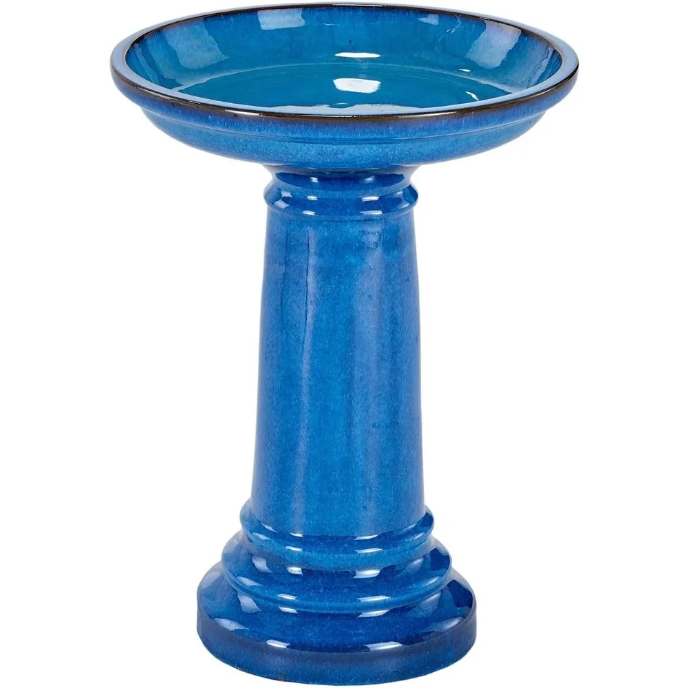 

Living 207104-BT Aviatra Ceramic Birdbath, Blue, With Easy Assembly And Great Durability