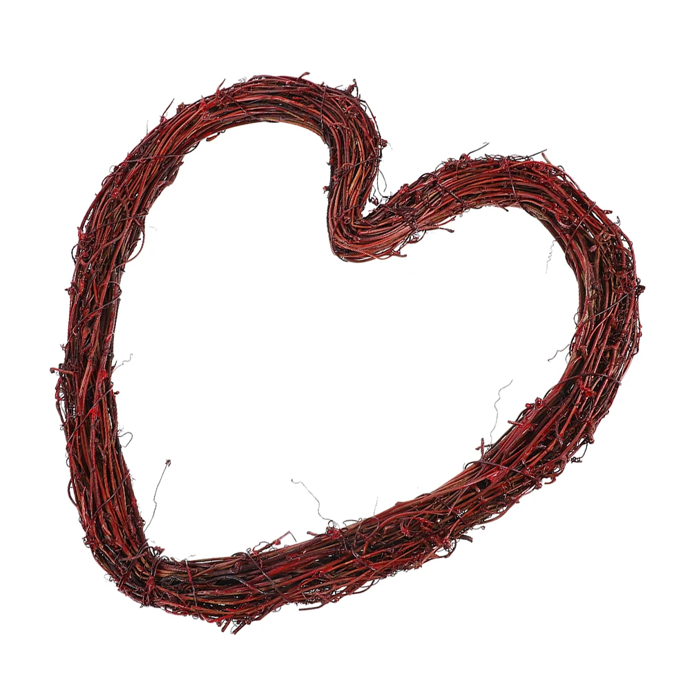 

Heart Shaped Wreath Hanging Pendant Romantic Garden Party Wedding Decor Woven Rattan Wall Ornament Valentine Heart Wreath Wall