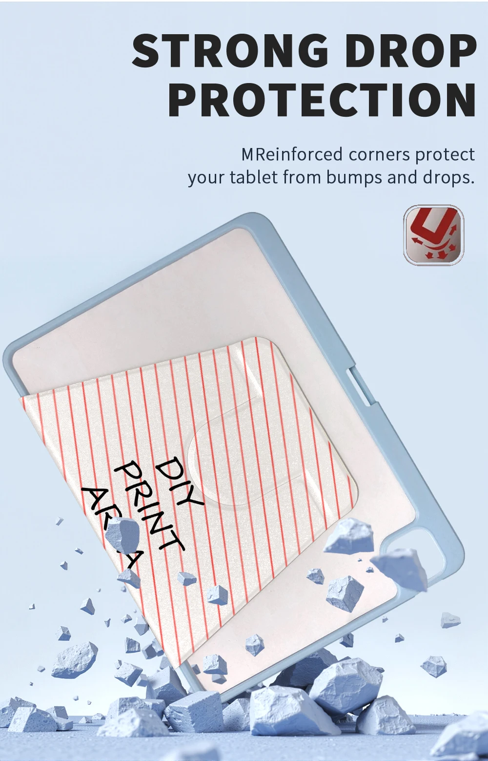 Custom Pattern 360 Degree Rotating Tri-Fold Tablet Protective Case for iPad Mini Pro Air DIY Design Personalized Cover