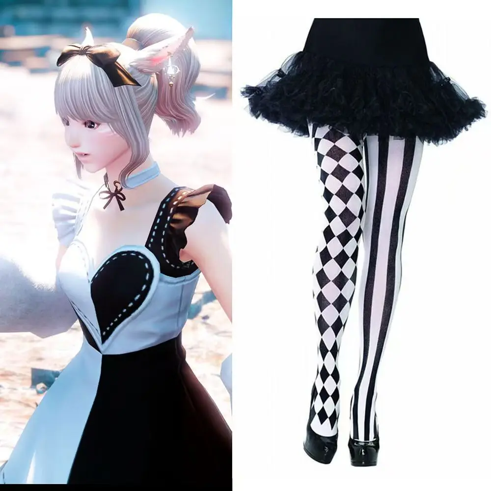 

2025 Rubber Tree Lover Pantyhose Christmas COS Asymmetric Clown Makeup Ball Pantyhose