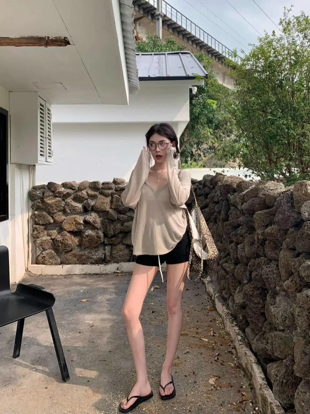 Thin Perspective Long Sleeved T-shirt for Women's Summer Loose Casual Korean Base Sun Protection Cover Up Top for Women