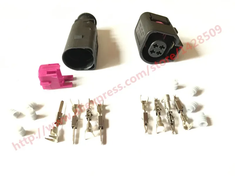 1 Set 4 Pin 4 Way Black 1.5 Series Timer Sealed Female And Male Connector Assembly 13602943 For VW