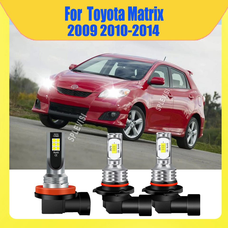 

LED 6000K Headlight High Low Beam Foglight Bulbs - Beginner Friendly Upgrade For Toyota Matrix 2009 2010 2011 2012 2013 2014