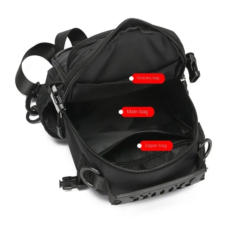 Simple Shoulder Bag Men Chest Bag Multifunction Large Capacity Sports Message Bag Solid Color Zipper Crossbody Bag Outdoor