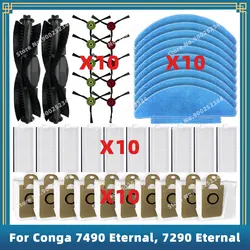 Compatible For Cecotec Conga 7490 Eternal, 7290 Eternal Home Genesis X-Treme Spare Parts Main Side Brush Filter Mop Dust Bag