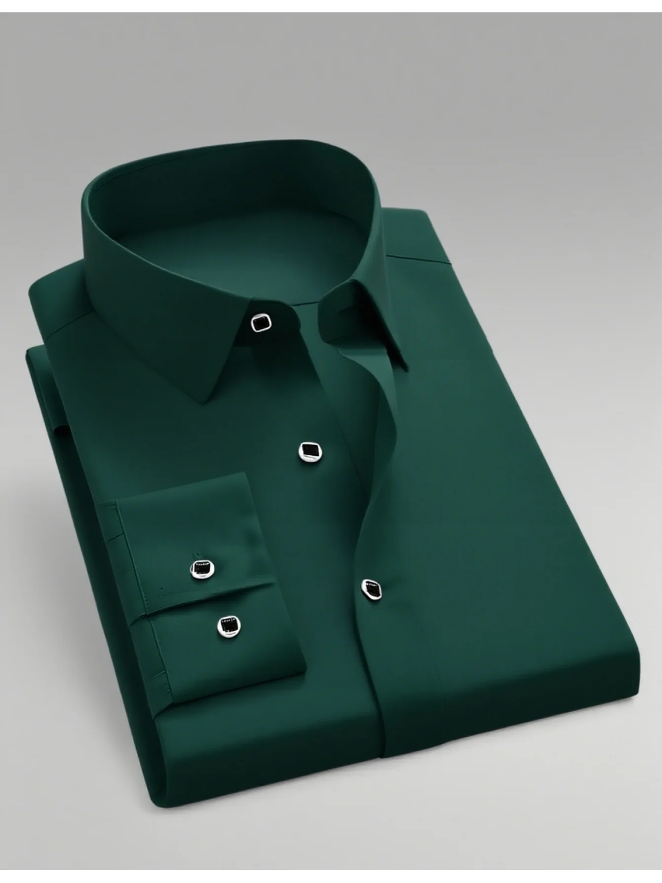 This men's long-sleeved elegant shirt is made of lightweight polyester fabric and is suitable for daily wear.