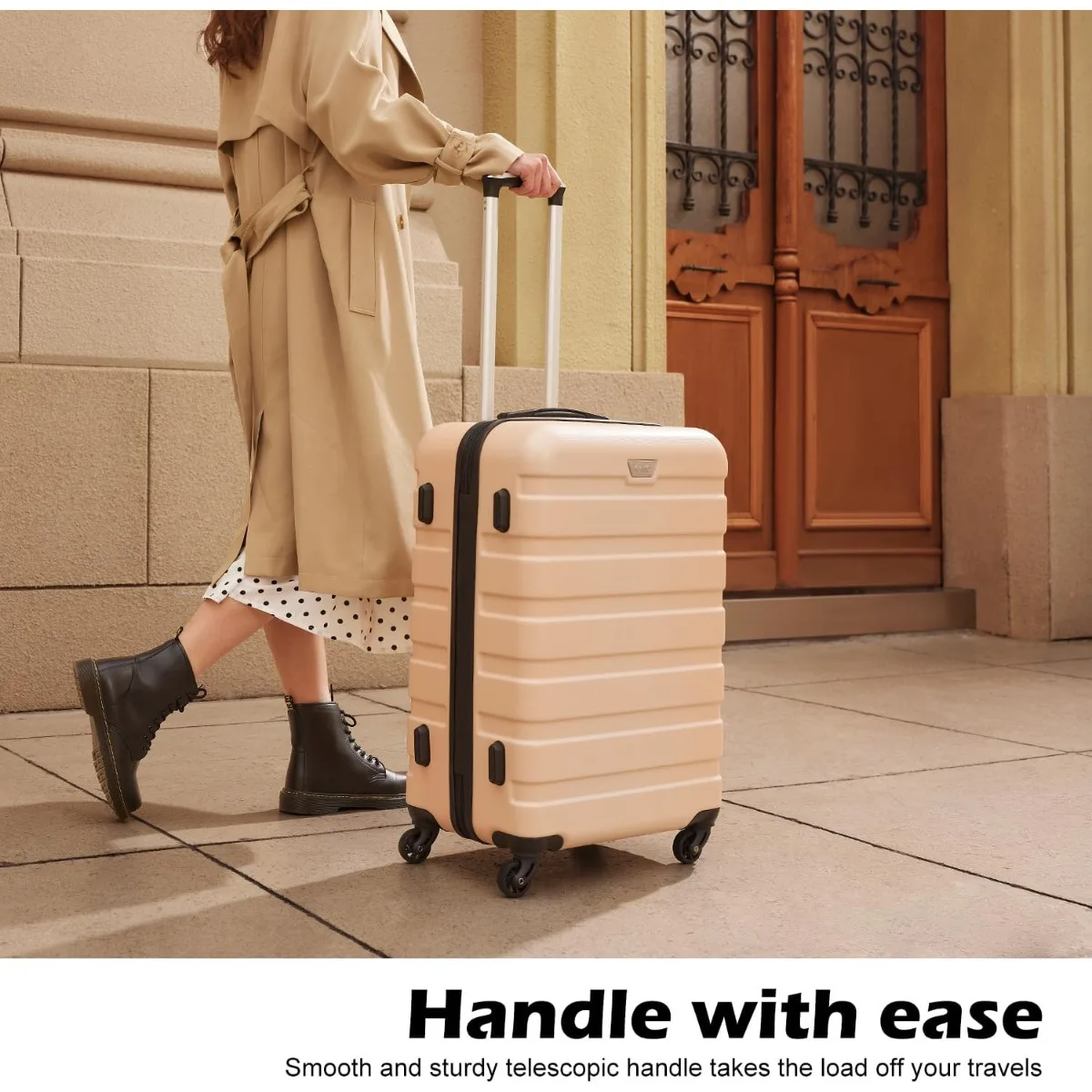 حقيبة أمتعة Coolife-Hardshell Spinner ، قفل TSA خفيف الوزن ، طقم من 3 قطع