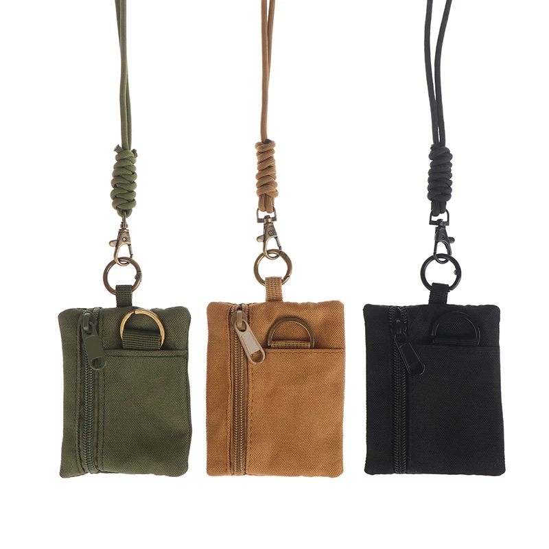 Mini Casual Halsband-Münzbörse Kartenhalter Reißverschlusstasche für Männer und Frauen Schlüsseltasche Kleine Tasche Kopfhörerhülle mit Lanyard – Detail 5