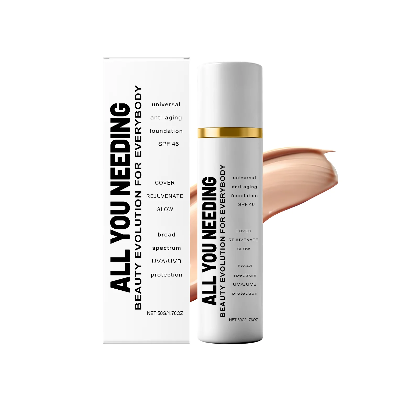 Spf 46 fundação cobertura completa rosto protetor solar proteção uv hidratante iluminar o tom da pele anti-envelhecimento corretivo primer maquiagem