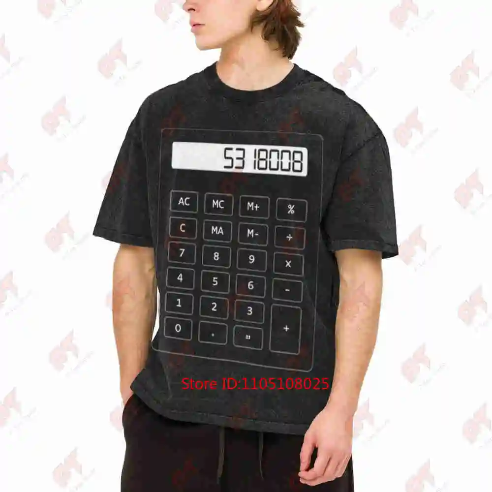 Calculator Boobies Vintage Washed Tee Pure Cotton T-Shirt