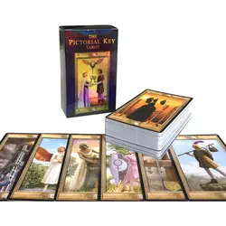 Hot sales Pictorial Tarot Oracle Card Fate Divination Prophecy Card Family Party Game Tarot 78 Card Deck PDF Guide