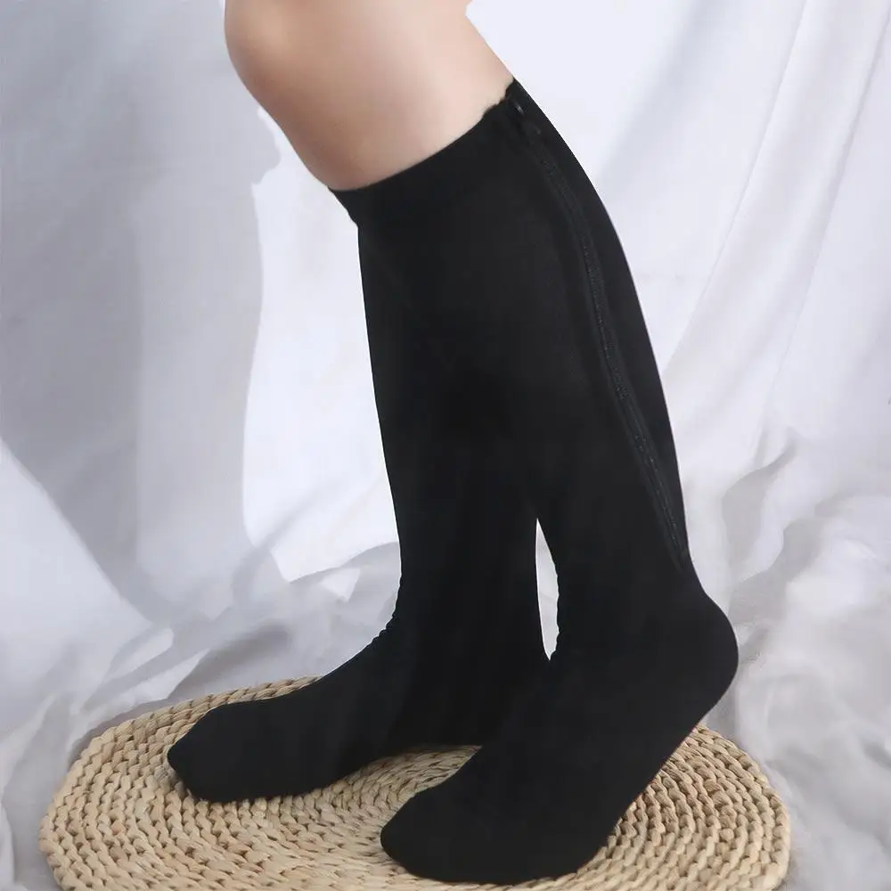 

Nylon Compression Zipper Socks Colour of Skin Stockings Varicose Veins Socks Closed Toe Calf Stretch Socks