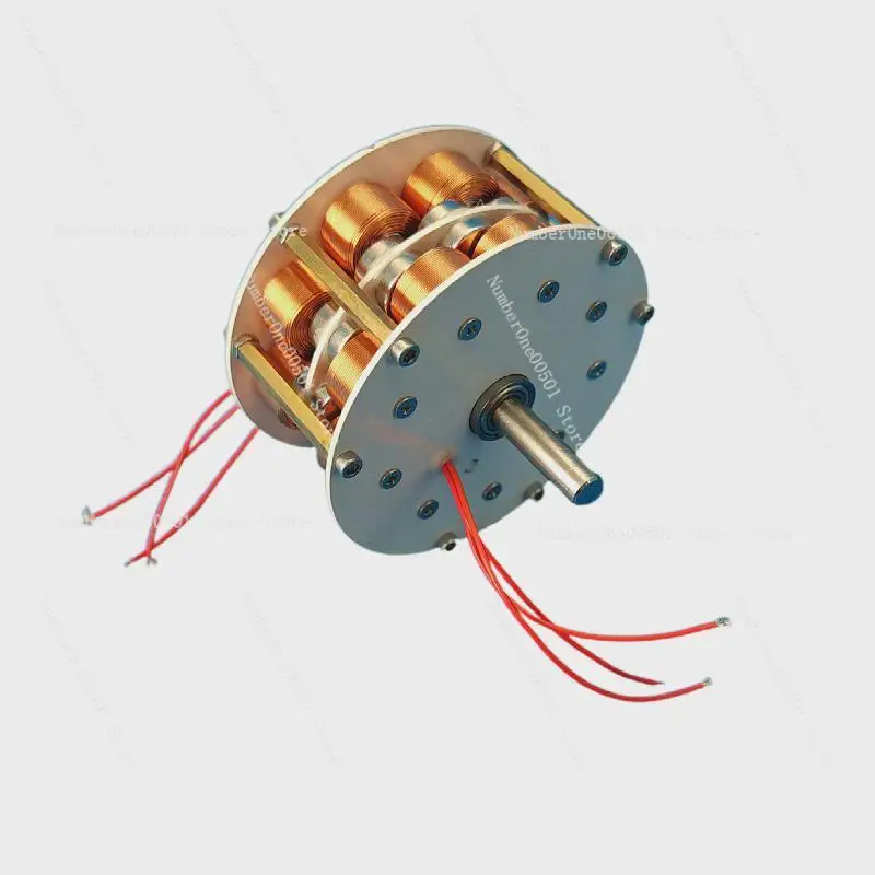 Double-layer High-power Disk Type Iron Core Generator for Ultra-low Speed, Efficient, Multipole, Strong Magnetic Three-phase AC