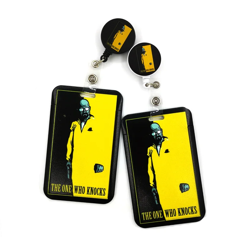 Breaking Bad Cartoon Retractable Badge Reel Lanyards Nurse ID Business Credit Card Work Cards Badge Holder Office Card Cover