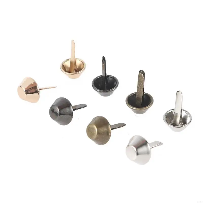 

X7XC 10pcs Metal Feet Rivets Studs Pierced for DIY Purse Handbag Leather Crafts Punk Diy Jewelry Making Bag Accessories