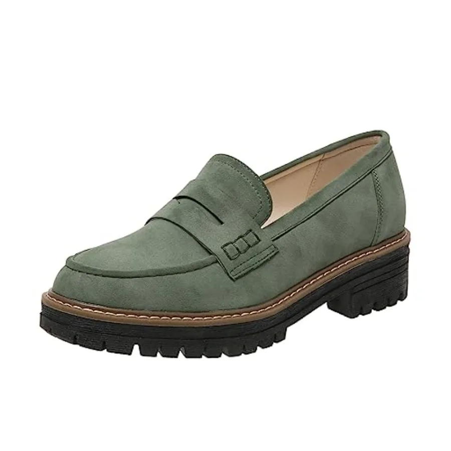 

Womens Loafers Shoes Platform Chunky Penny Loafer Lug Sole Comfortable Slip On Work Office Business Casual Dress Shoes US Size