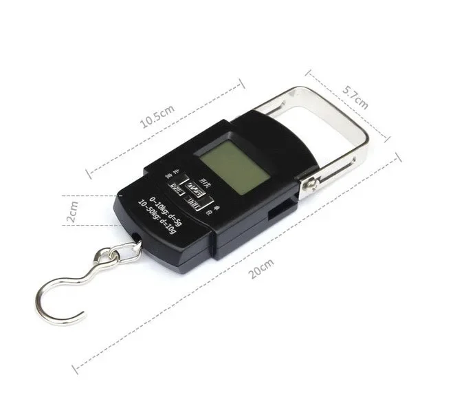 TenYua Pocket Portable Hanging Scale 50kg/10g LCD display Digital Electronic Hand Held Hook Balance Weighing with Backlight