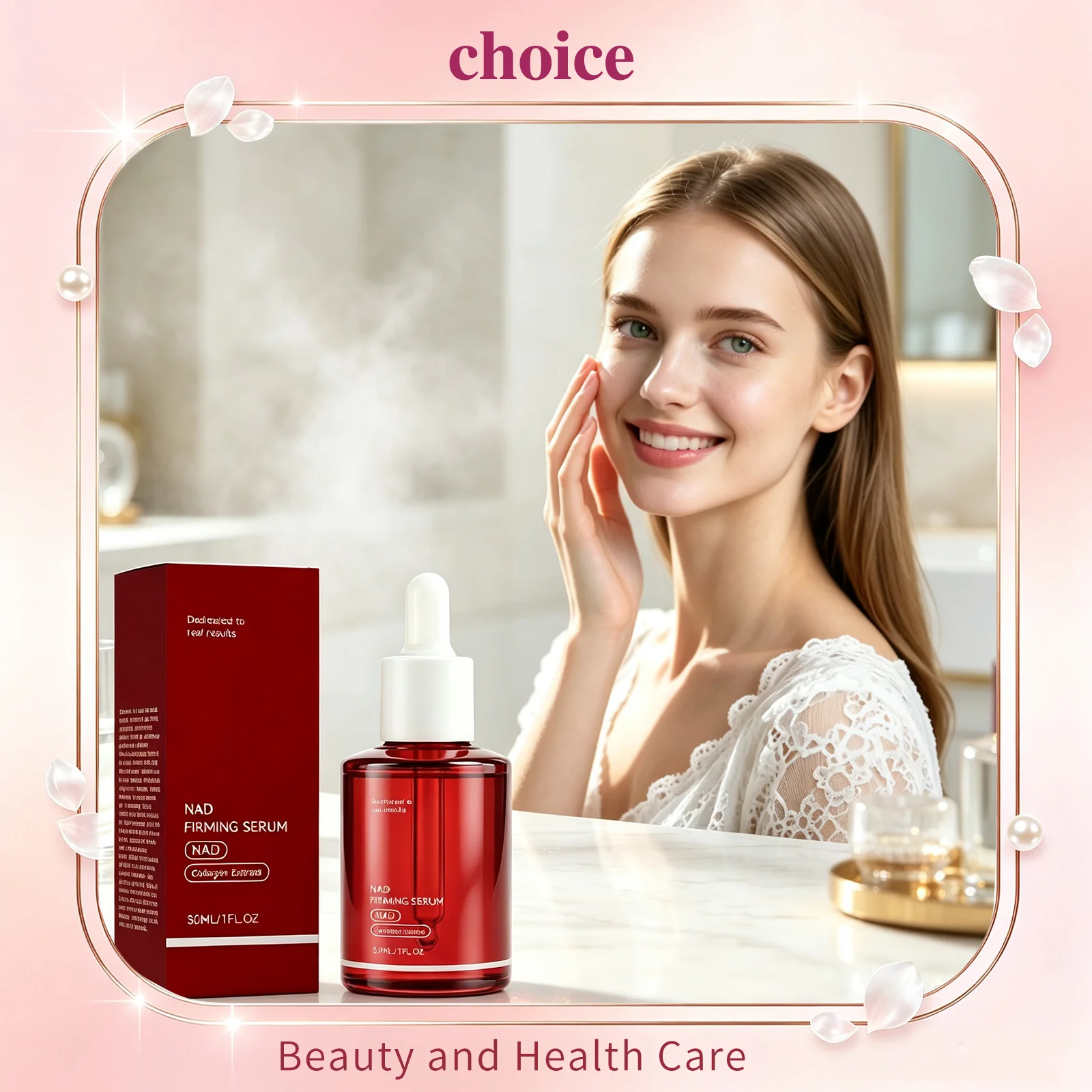 NAD+ Firming Facial Serum Collagen Peptide Essence Reduce Wrinkles Fine Lines Improve Skin Elasticity Hydrating Anti-Aging Serum