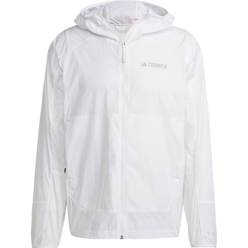 Męska kurtka wiatrówka Adidas 2025 z kapturem, chroniąca przed słońcem, do aktywności na świeżym powietrzu, model JD3506