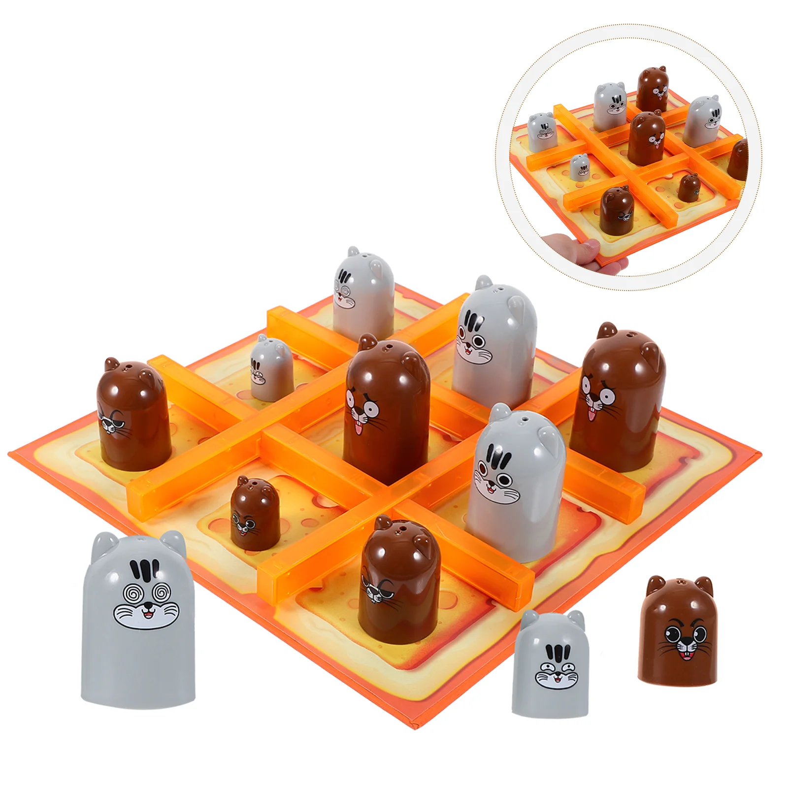 Giocattoli Giochi da tavolo Divertente bambino Bambino Intelligenza Scacchi Interessante giocattolo per bambini -toe Board Giallo