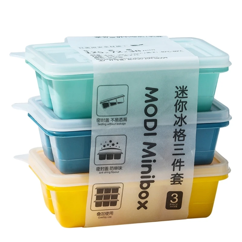 3x Ice Cube Mold Easy Release Silicone Ice Tray Mold Multifunctional Reusable