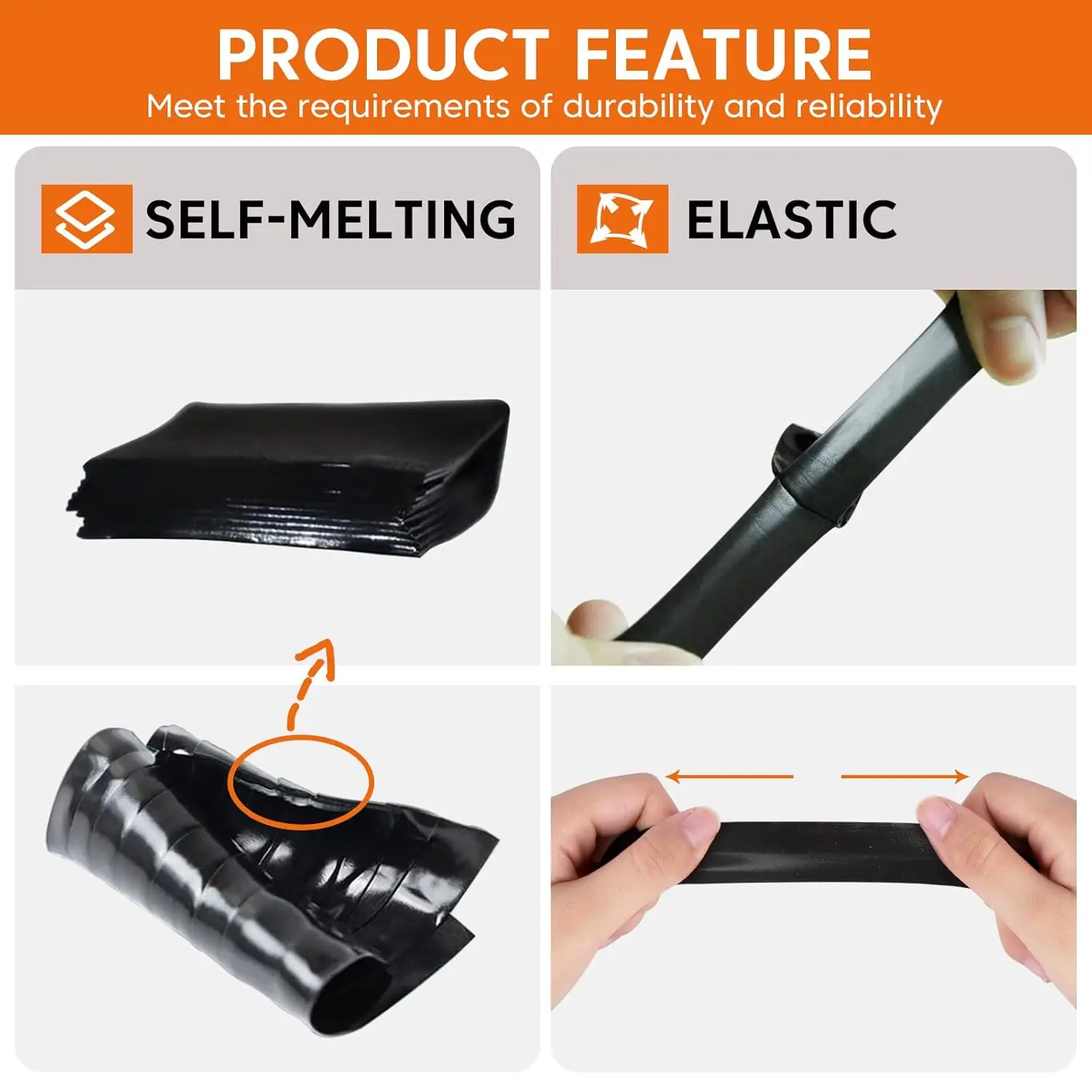 Silicone Pipe Tape, Water Pipe Sealing Tape, Household Waterproof and Leak-Stopping Repair Tape, Crack Quick Repair Magic Tool