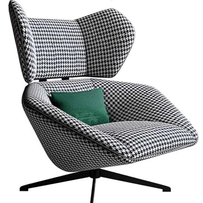 

Nordic single sofa chair, light luxury casual American style, modern simple rotating leather lazy recliner