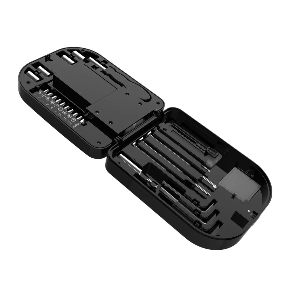 مجموعة مفكات براغي متعددة الوظائف مكونة من 26 قطعة مع ضوء LED - مجموعة أدوات إصلاح مغناطيسية قابلة للطي للصيانة المنزلية والخارجية #4