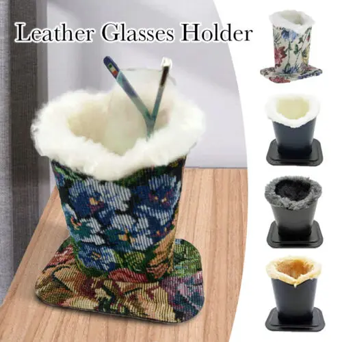 Soft Plush Lined Glasses Desk Holder Eyeglasses Sunglasses Stand Anti scratch Storage Case Make Up Brush Holder Pen Container