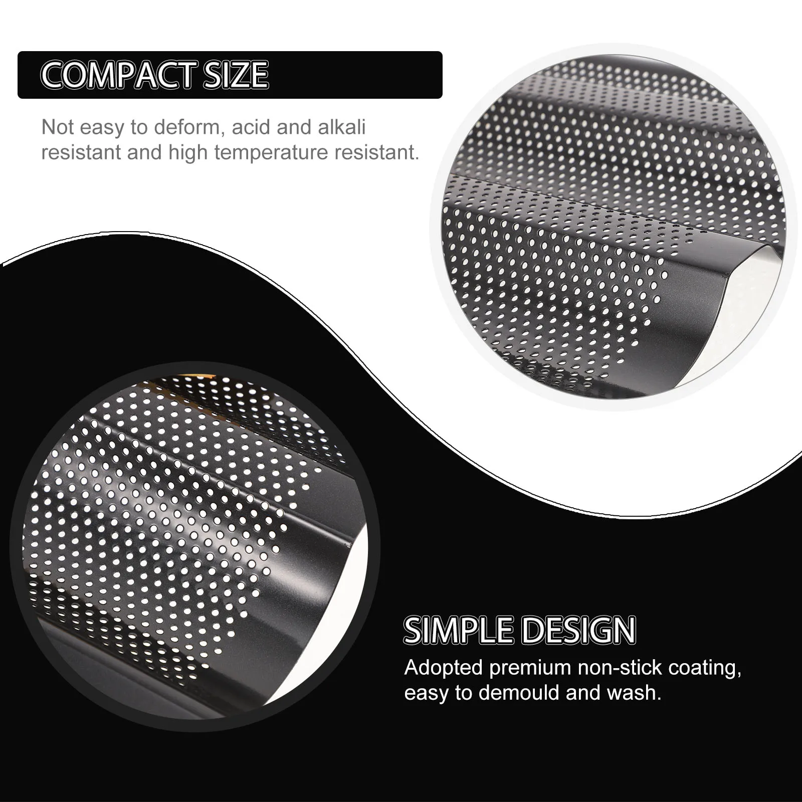 

1Pcs French Bread Mold Nonstick Stainless Steel Baking Pan for DIY Home Bakery Wave Shape Tray Three-Slot Bread Baking Tool