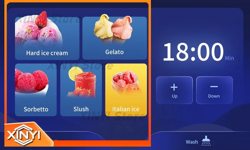 Commercial 56L/H 5-inch Touch Screen Stainless Gelato Ice Cream Machine