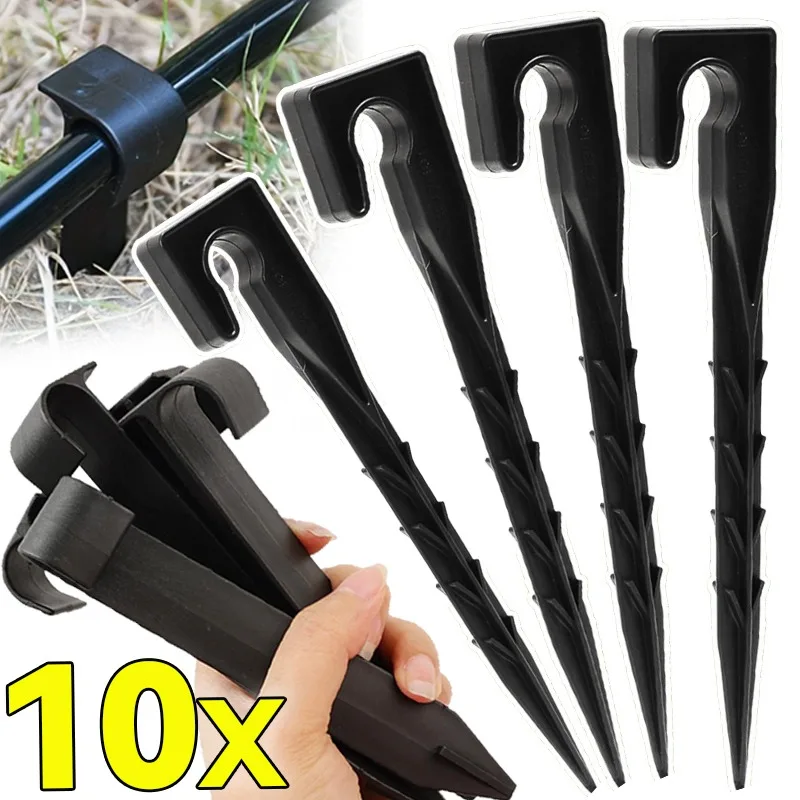 

5/10pcs Plastic Garden Lawn Nail Multifunctional Plant Supports Dripper Irrigation Hose Fixed Bracket Outdoor Camping Tent Nail