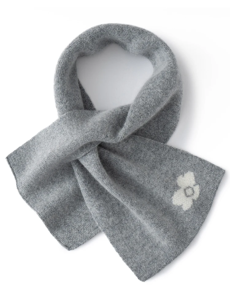 TLOML New Women's 100% Cashmere Scarf Little Flower Multi-Color Autumn Winter Soft Warm Cashmere Knitted Scarf Fashion Comfy Top