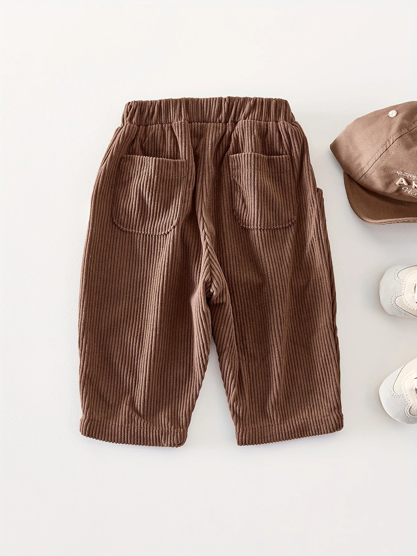 Solid Color Casual Pants and Corduroy Long Pants for Boys and Girls in Autumn and Winter