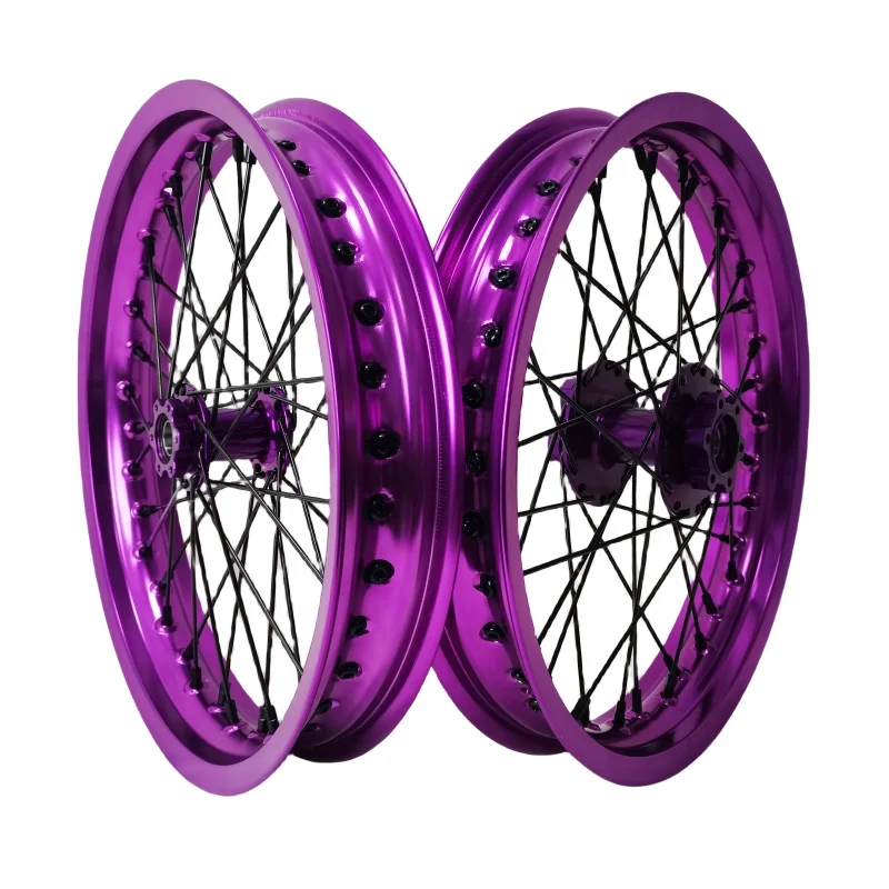 

Fit Talaria MX3/MX4/STING 16/19 Wheel Set CNC Hubs 6082 T6 Electric Dirt Bike Off Road Bike Purple Rim Spokes Wheels